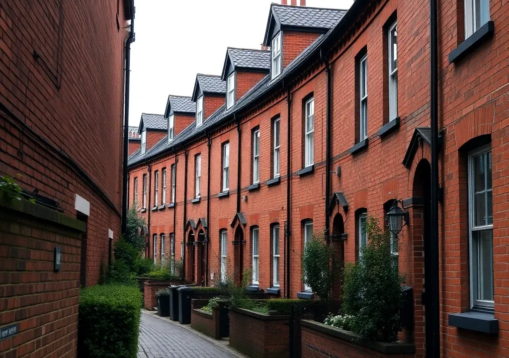Row of Victorian red-brick terraced houses in Leeds